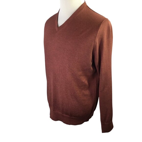 Banana Republic Luxury Blend Silk Cotton Cashmere Sweater V Neck Men's Large - Picture 1 of 8